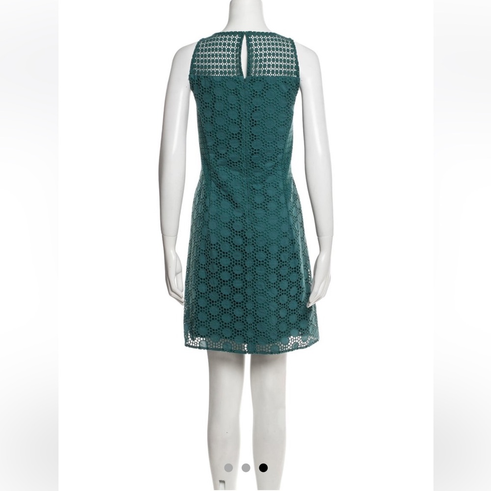 Tory Burch Women’s Crew Neck Shift Dress. Size 10. Teal. Floral. - Picture 2 of 5